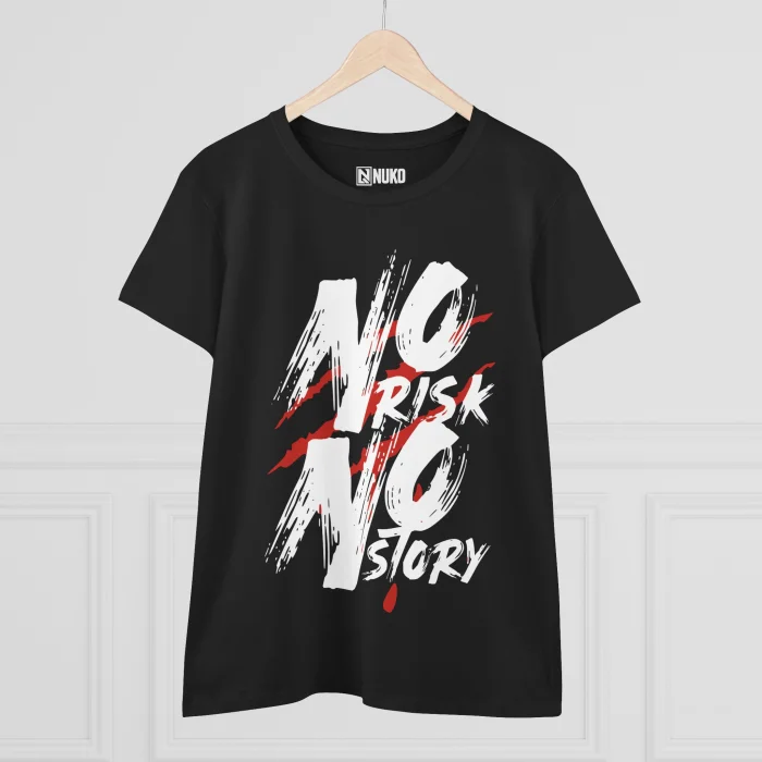T-shirt Damski z nadrukiem No Risk No Story